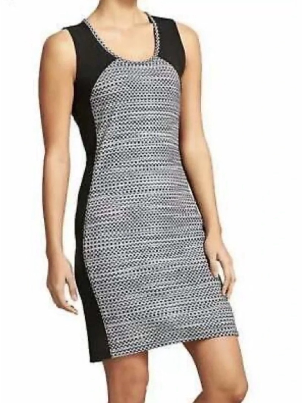 Athleta Dot Fuse dress- Black and grey  Patterned Sheath Dress